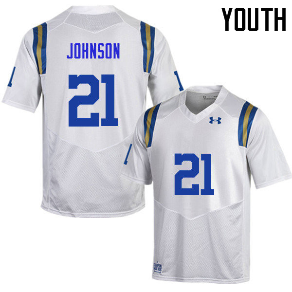 Youth #21 Mossi Johnson UCLA Bruins Under Armour College Football Jerseys Sale-White